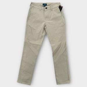 Taylrd Tech Chino Pants Mens 28x28 Tapered Leg Golf Cream Pelican White NEW